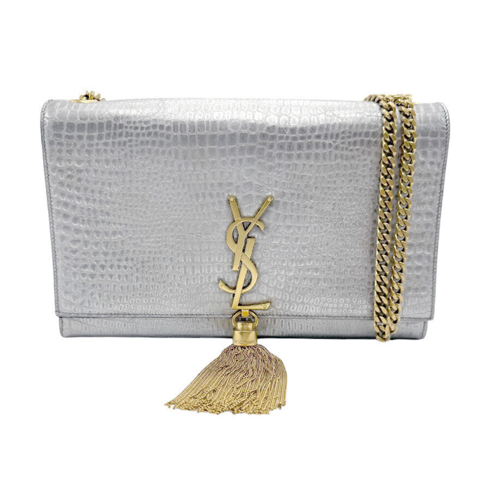 Saint Laurent shoulder bag leather silver gold